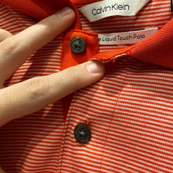 Calvin Klein Microstripe Polo - Red, size XS - Picture 3 of 6